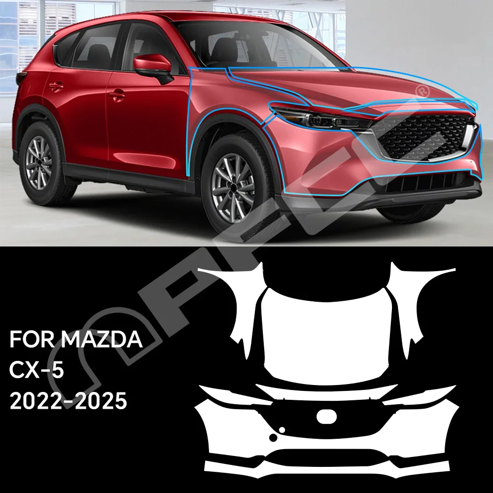 

For Mazda CX-5 2022-2025 Premium Full Car Precut Paint Protection Film Anti-Scratch UV Protection Invisible Car Wrap Film