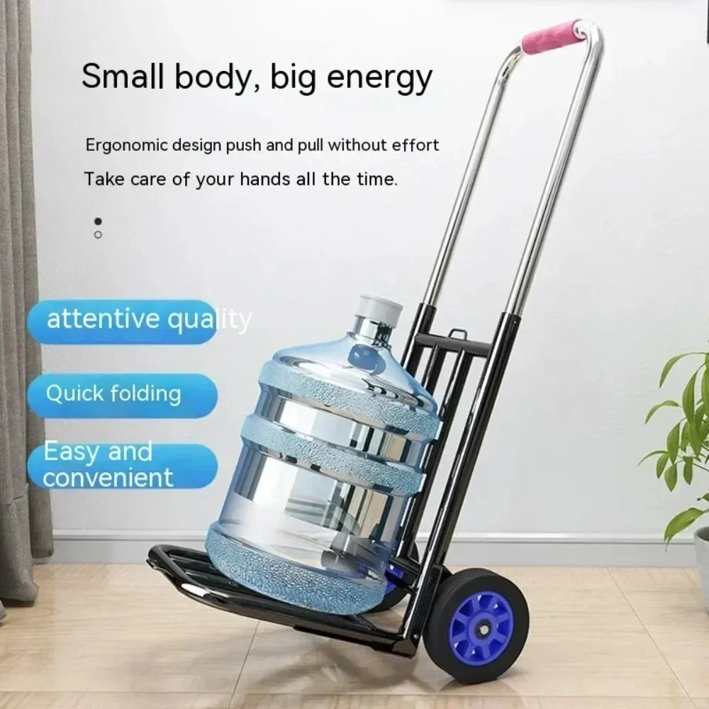 Folding Hand Truck Handling Folding Retractable Trolley Household Magic Trailer Shopping Cart Trolley Portable Luggage Hand Cart