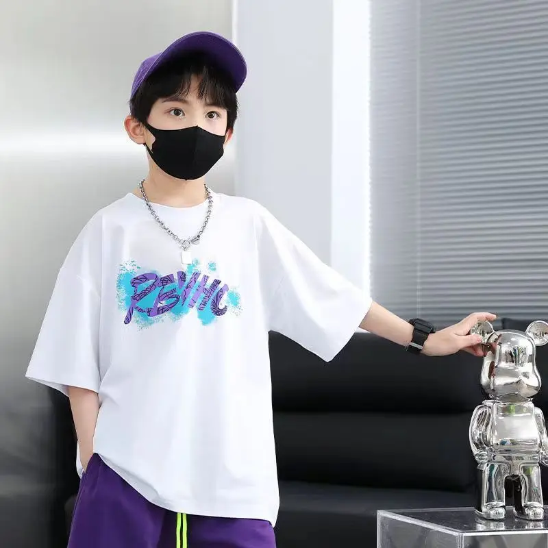 

Letter Print Children's Clothes Set Shorts for Boy Outdoor Clothing Child Summer 7 12 Years Boys Wear Top Shirts Boy's Year Old