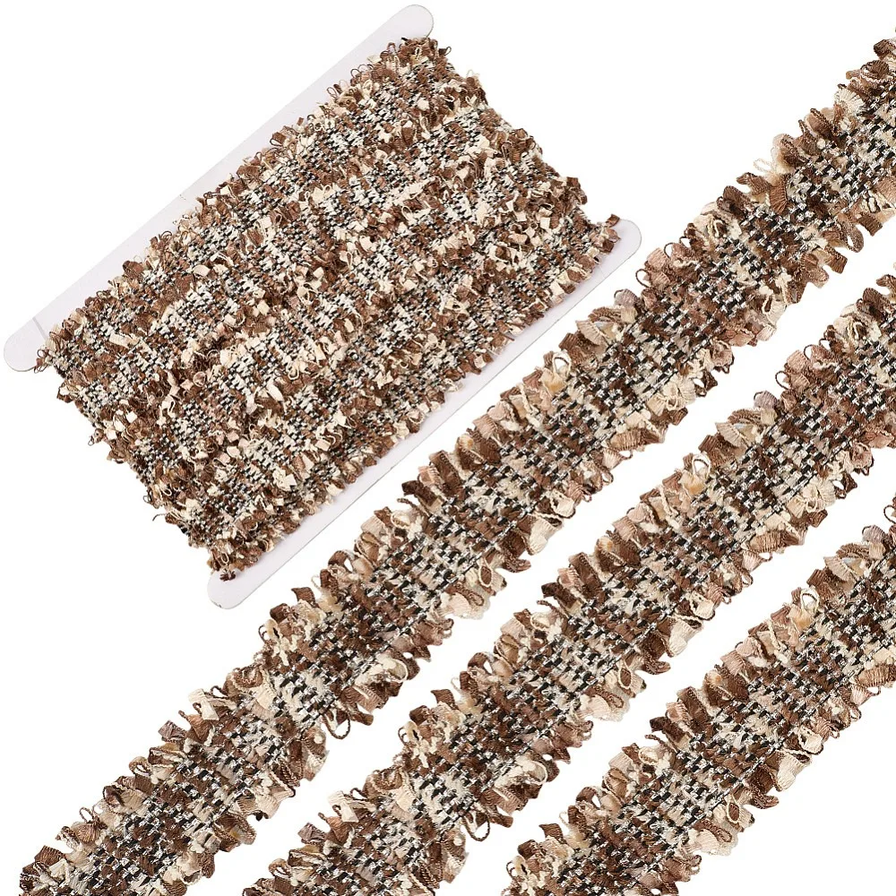 Polyester Lace Trim Embroidered Applique for DIY Costume Sewing Craft Saddle Brown 1-1/8 inch(30mm)