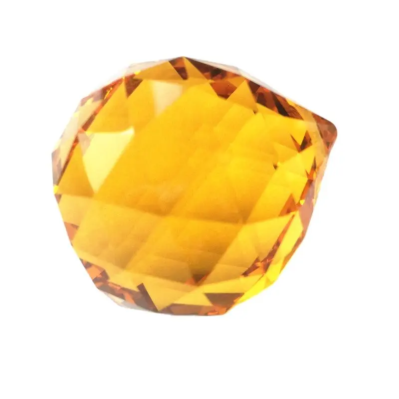 

Top Quality 20pcs/lot Gold Color 40mm Crystal Prisms Faceted Ball Feng Shui Sphere (Free Rings) For Wedding Party Event Supplies