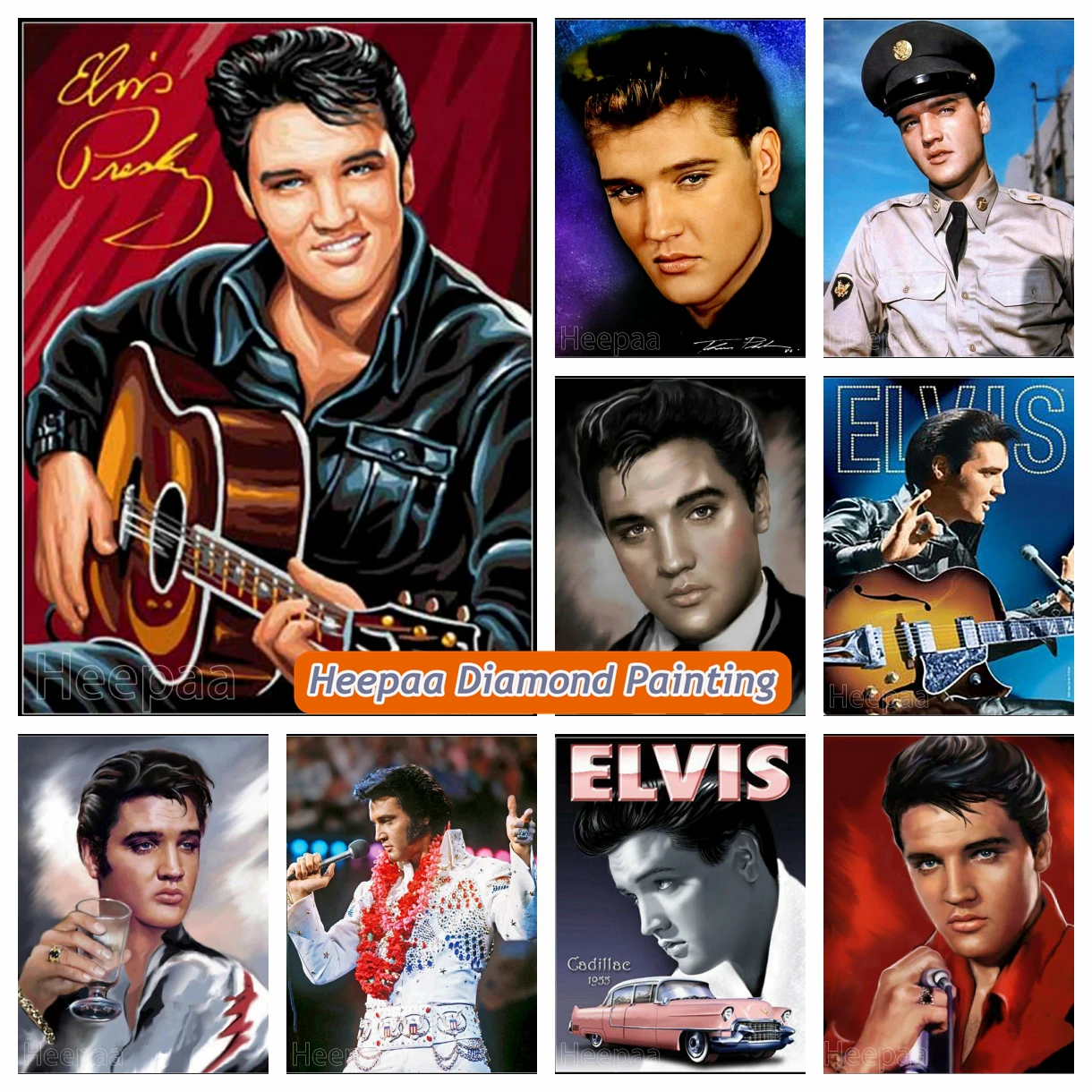 5D DIY Elvis Diamond Painting Kit American Rock Singer Sticker Full Square Round Diamond Embroidery Photo Art Home Decor Gift