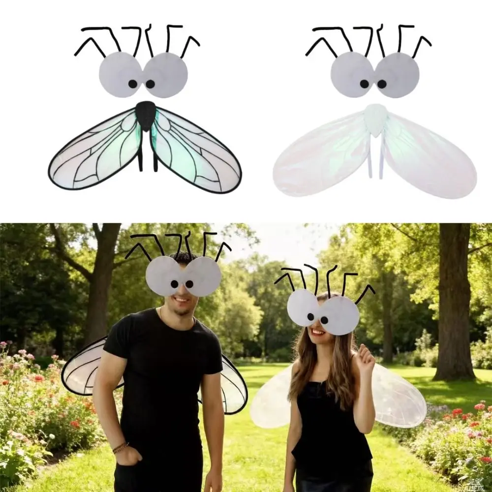 Performance Accessories with Mask Fly Costume Set Fly Costume Wing Role Play Cosplay Wing Fly Wing Halloween Carnival