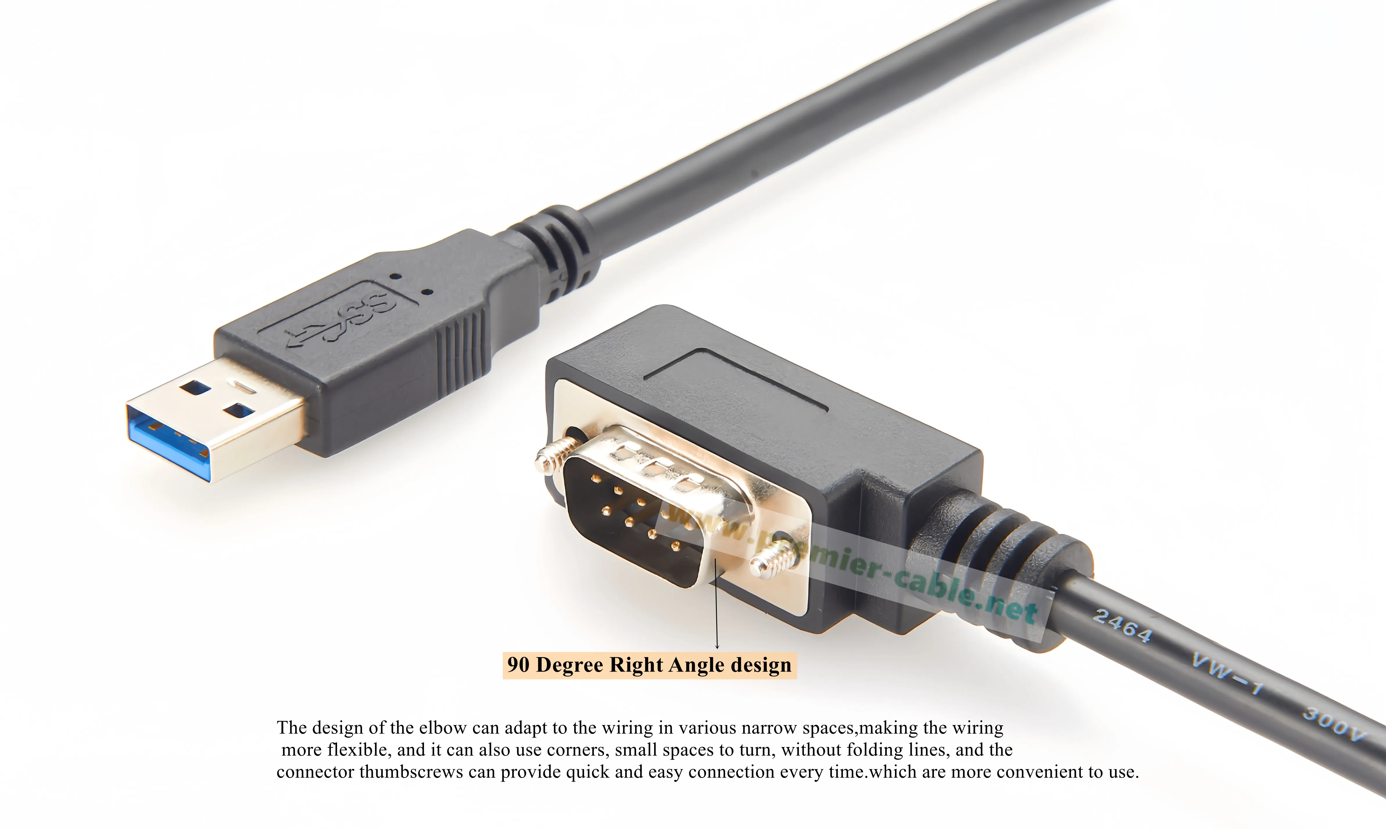 90-Grad-USB-2.0-zu-DB9-Seriell-Konverterkabel mit FTDI FT232RNL-Chip, platzsparend, USB-zu-RS232-zu-COM-Anschluss – Detail 6