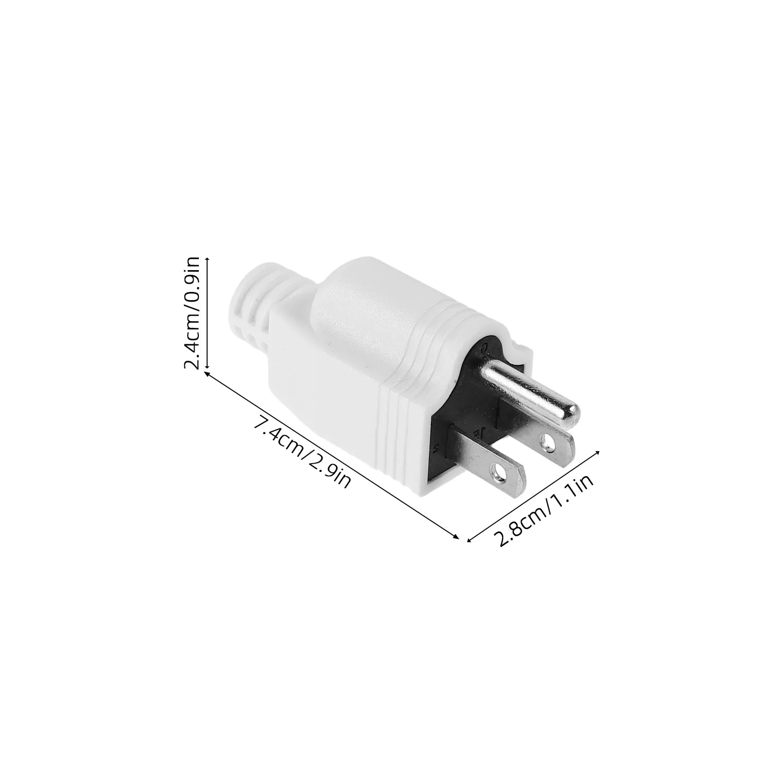 5Pcs Us Electrical Adapter Detachable 3 Prong Plug Grounding Power Conversion Plug Replacement for Usa Outlets Home Office