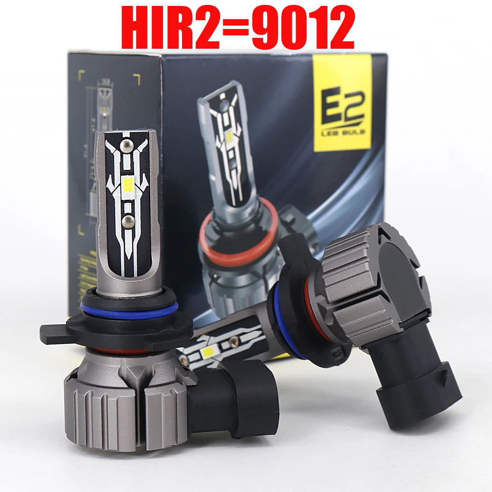 2pcs High Power HIR2 9012 LED Headlight Bulbs Super Bright Powerful No Adapter Required Car Turbo Diode White Moto Fog Lamp 12v