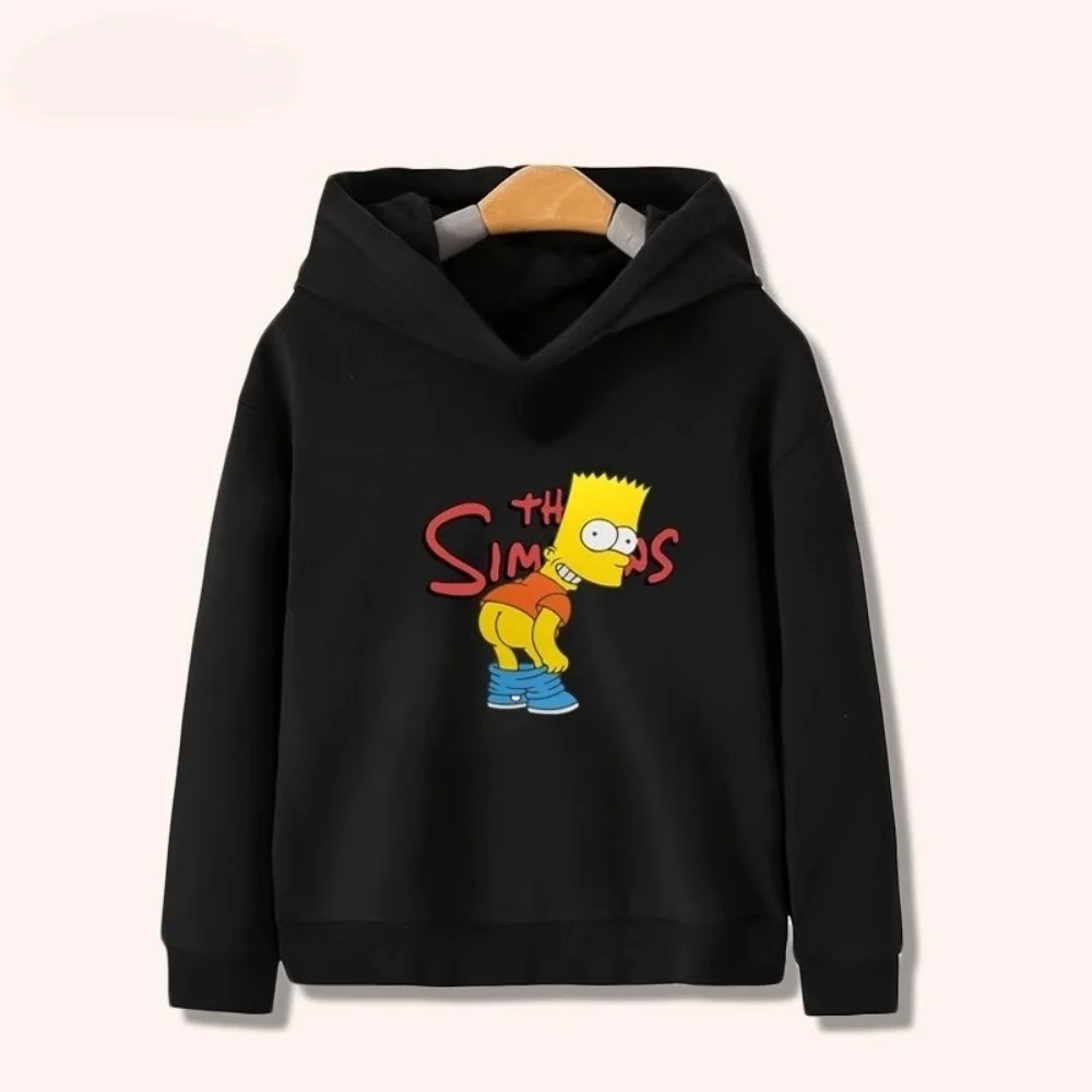 سترة بقلنسوة للأطفال برسوم كارتونية من The Simpsons ملابس للأولاد والبنات للخريف والشتاء الدافئة تناسب الأطفال #4