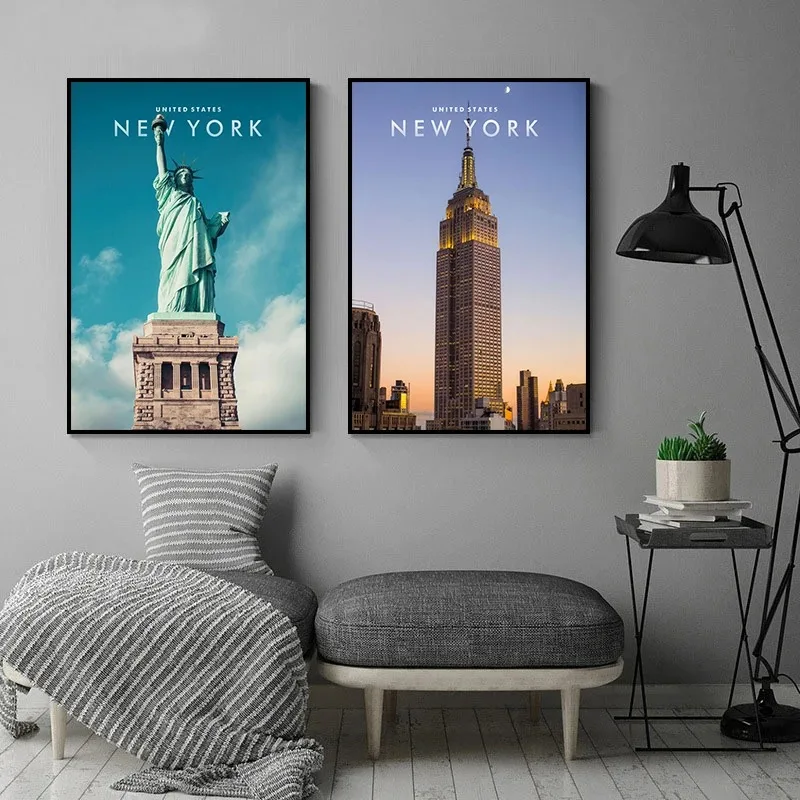 Famous Cityscapes New York City Coordinates Posters Canvas Paintings And Prints Wall Art For Living Room Home Decor Frameless