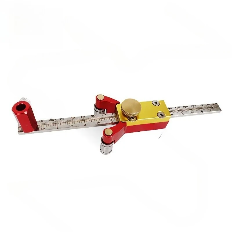 

Woodworking DIY Drawing Straight Line Arc, Altimeter Three-purpose Multi-function Line Parallel Scriber Drawing Imperial System