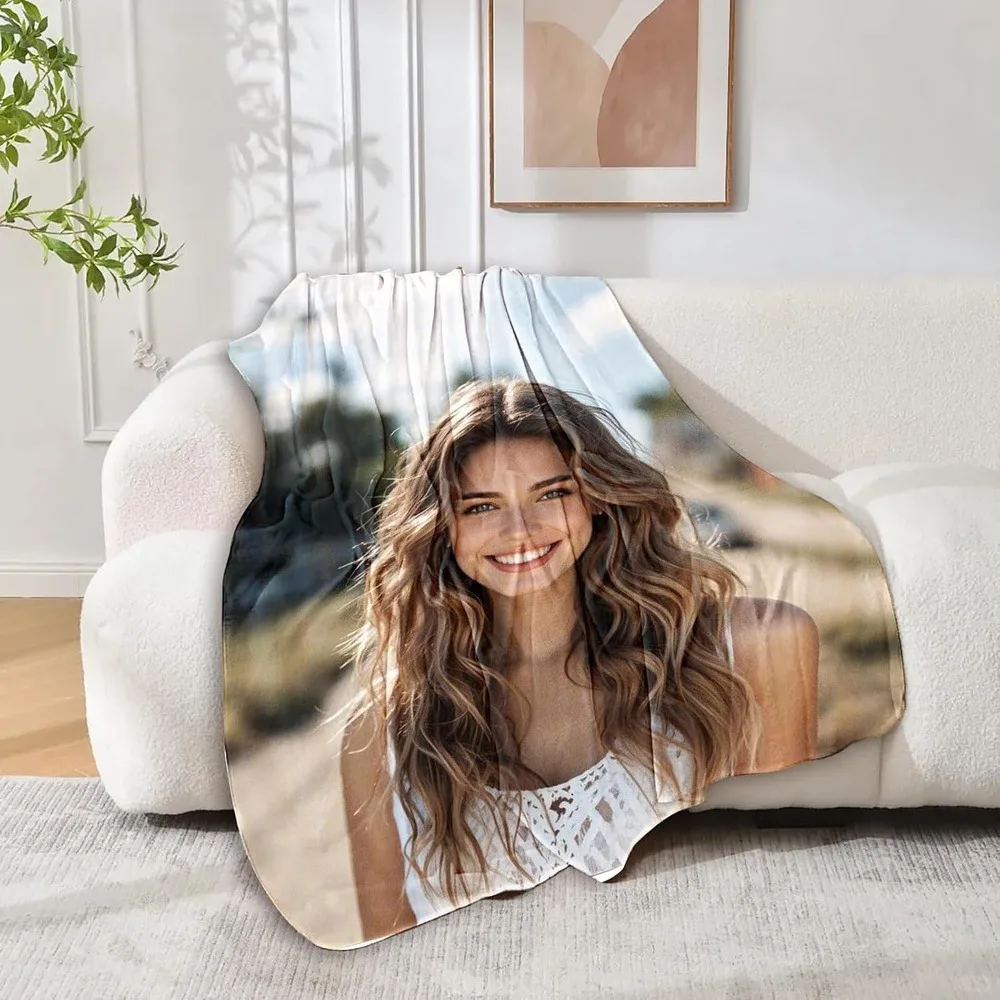 Customized Photo Blanket Personalized Commemorative Blanket, Available in Multiple Sizes for All Seasons