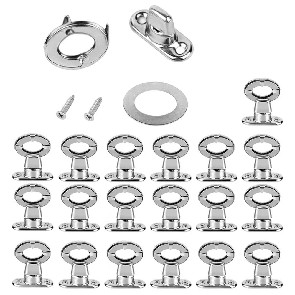 

20 комплектов морских поворотных фиксаторов (кнопок) для тентов и лодок, с винтовыми креплениями и шпильками