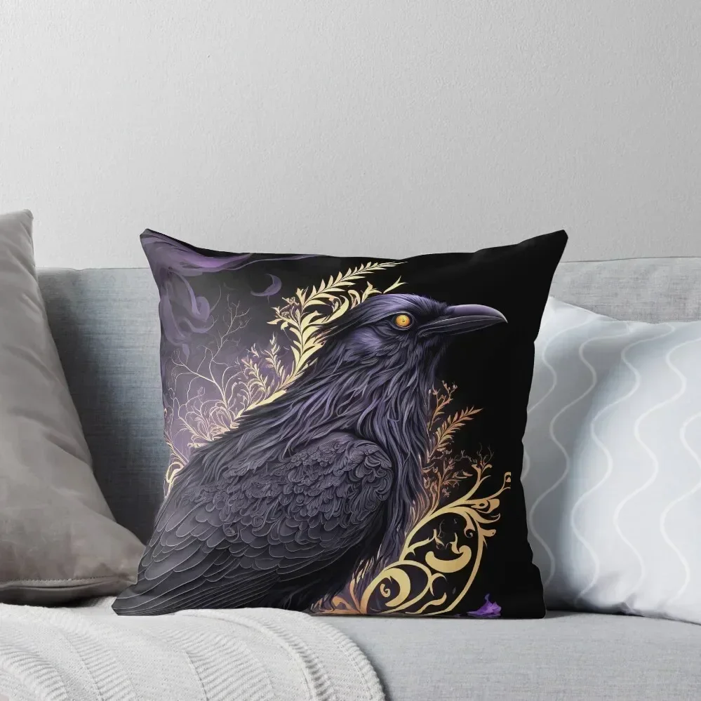 

art deco raven Throw Pillow christmas pillowcases Christmas Covers For Cushions Sofa Covers For Living Room pillow