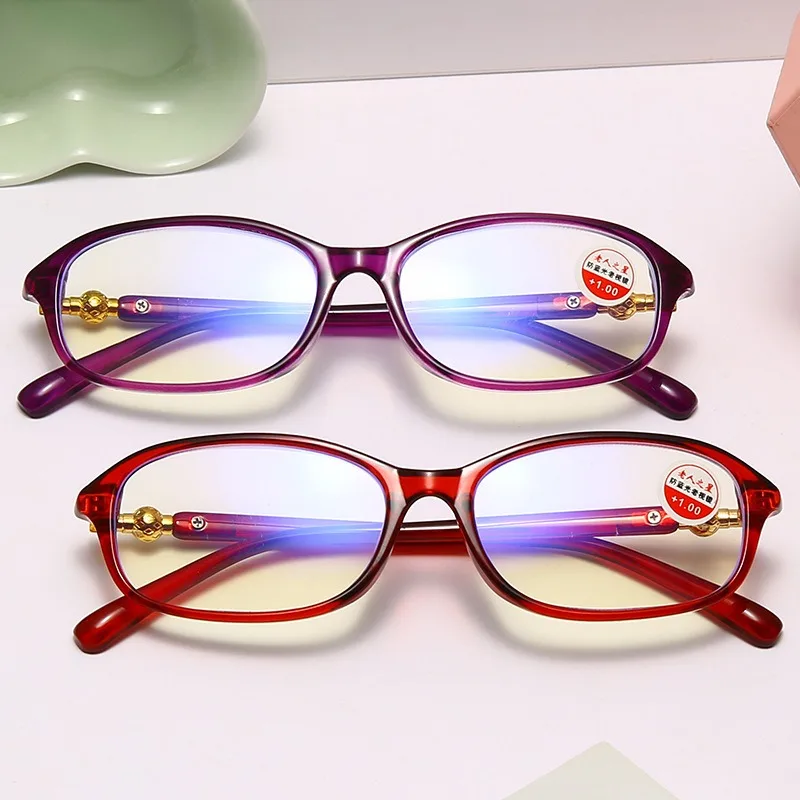 Printed Reading Glasses Gorgeous Female Anti-Blu-ray Retro HD Glasses for The Elderly Fashion Reading Glasses