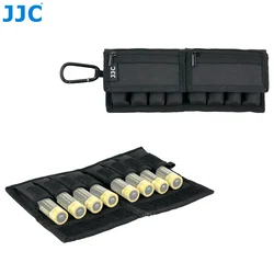 JJC 18650 Battery Organizer Portable Batteries Storage Box Case Durable Bag Pouch with Zipper Pocket & Metal Carabiner Carrying