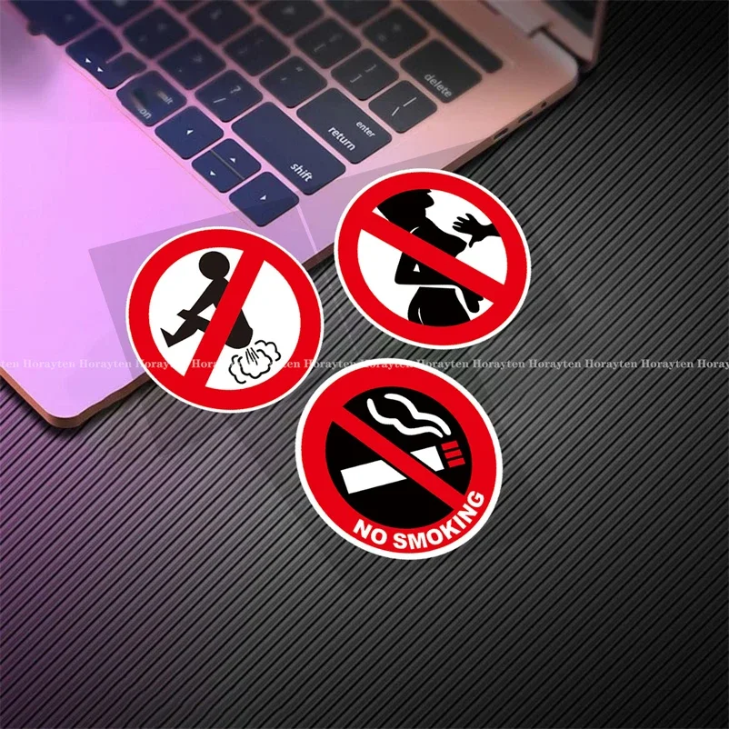 Funny Prohibition Signs Sticker No Farting No Touch No Smoking Mark Car Styling Window Tail DIY Decals Reflective