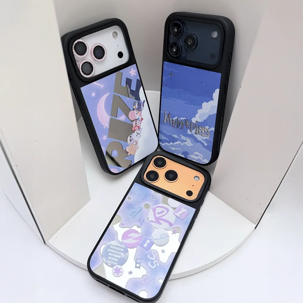 

Cartoon Animals Kpop Mirror Surface Magnetic Phone Case Cover for IPhone 12 13 14 15 16 17 Pro Max Case for IPhone 17 Air
