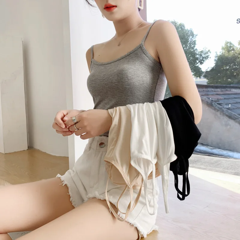 Essential Spaghetti Strap Women Camisole Unpadded Layering Top Sleeveless Solid Multi-Color Summer Casual Versatile Basic Shirt
