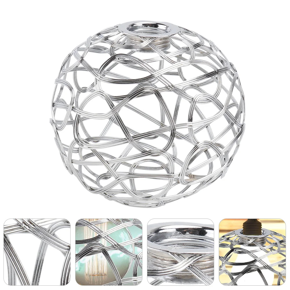 Wrought Iron Lampshade Pendant Hollow Out Round Light Cover for Table Lamp Bedroom Bedside Home Decoration