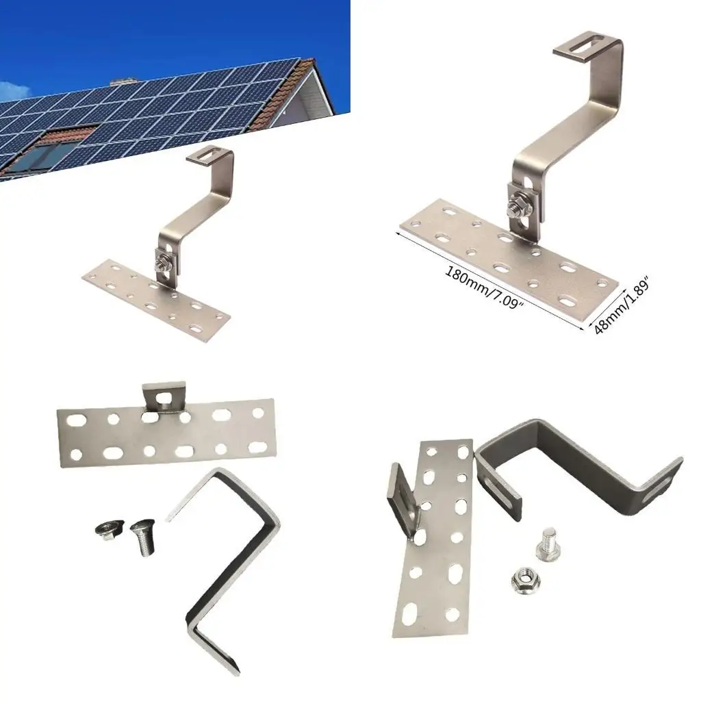 

R9UF Adjustable Stainless Steel Photovoltaic Solar Mounting Solar Panel Roof Hook