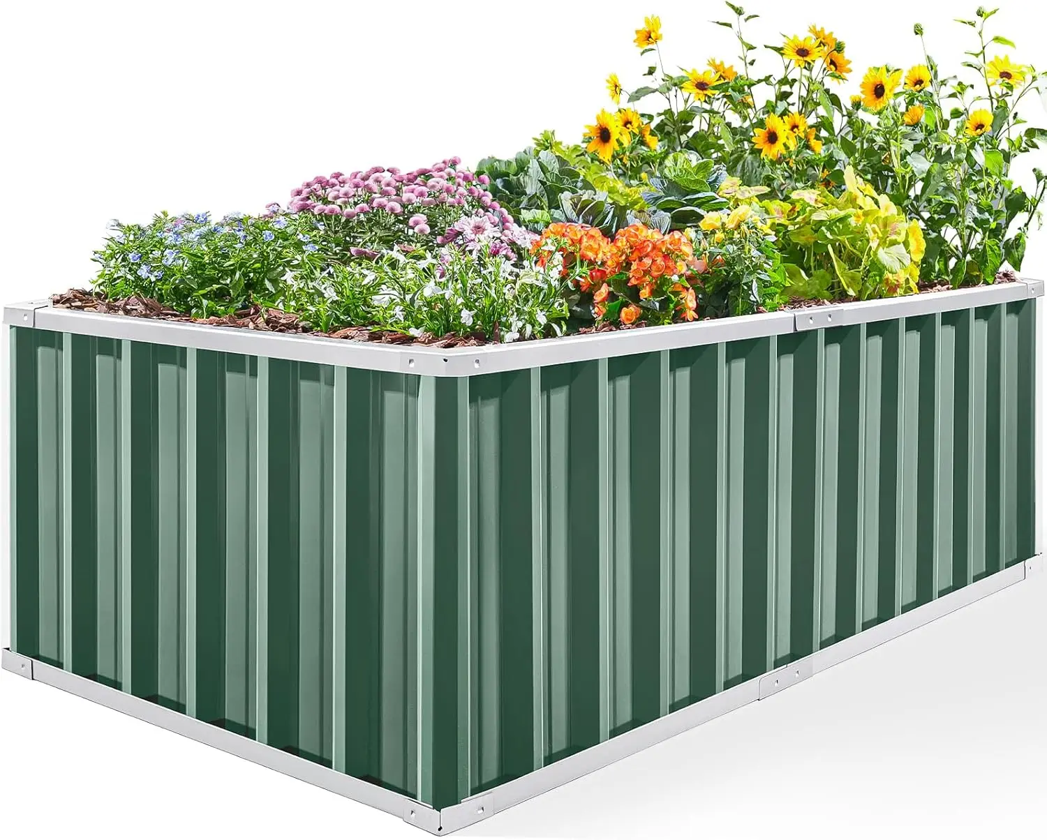 

68" x 36" x 24" galvanized Galvanized Metal Raised Garden Bed Planter Box for Plants, Vegetables, Flowers