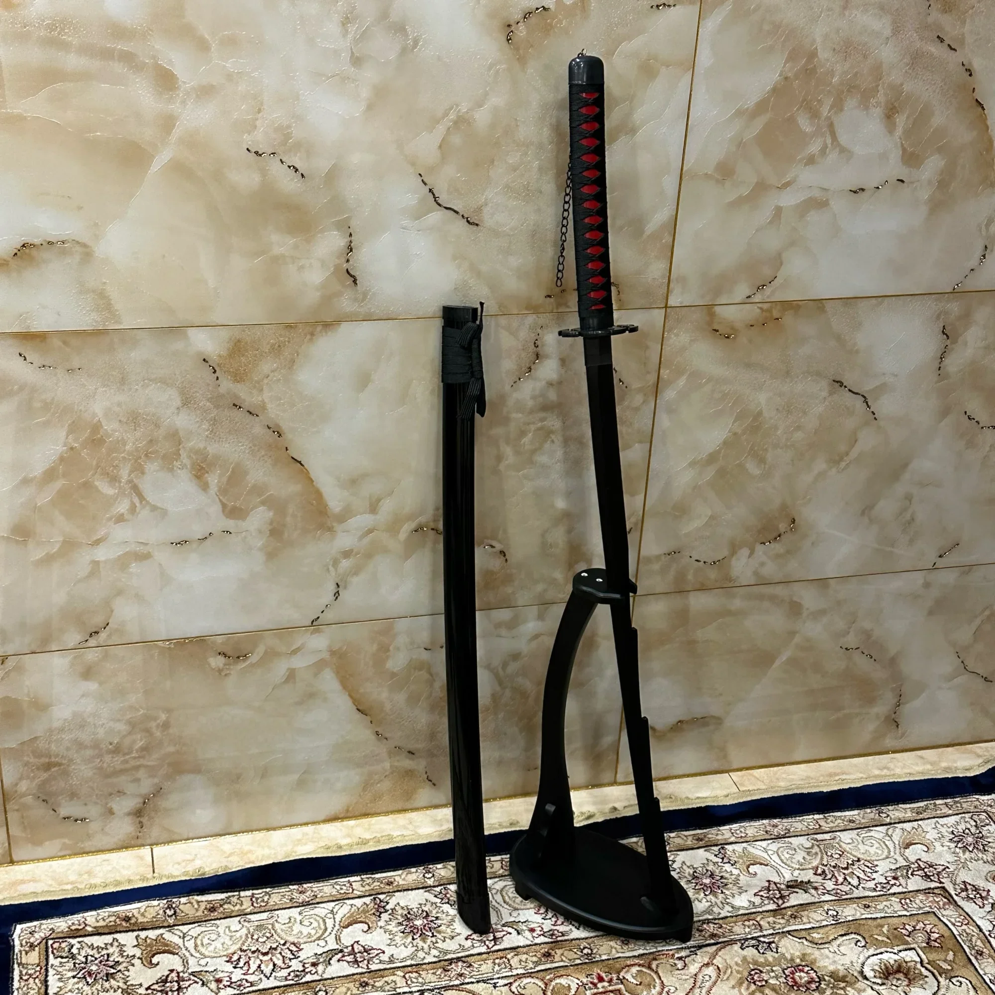 39.3inch Bleach Kurosaki Ichigo Wooden Katana Sword Katana Sabre Original Samurai Sabre Ninja Knife Cosplay Accessories Prop Toy