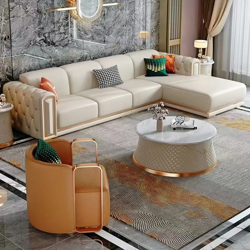 /Design Reception Office Sofa Home Living Room Milk Tea Shop /Luxury Sofa Coffee Table Combination Personality