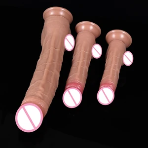 Spuer Dildo Realistis Lebih Besar Penis Lapisan Silikon dengan Cangkir Hisap Mainan Seksi Dewasa untuk Wanita Pria Stimulator Pijat Anal Vagina 10 dildo penjualan terbaik 9 inci - №