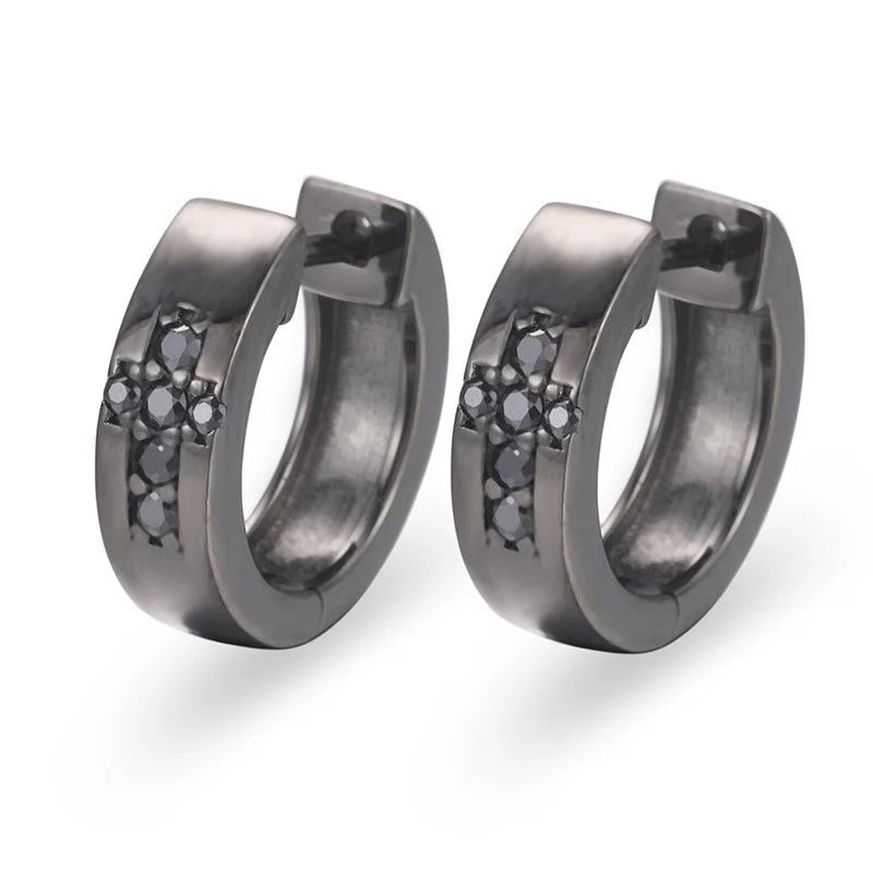 

16YTQE043-0170 Lefei модные трендовые роскошные муассанитовые классические серьги в стиле хип-хоп с черным крестом женские серьги из стерлингового серебра 925 пробы вечерние украшения