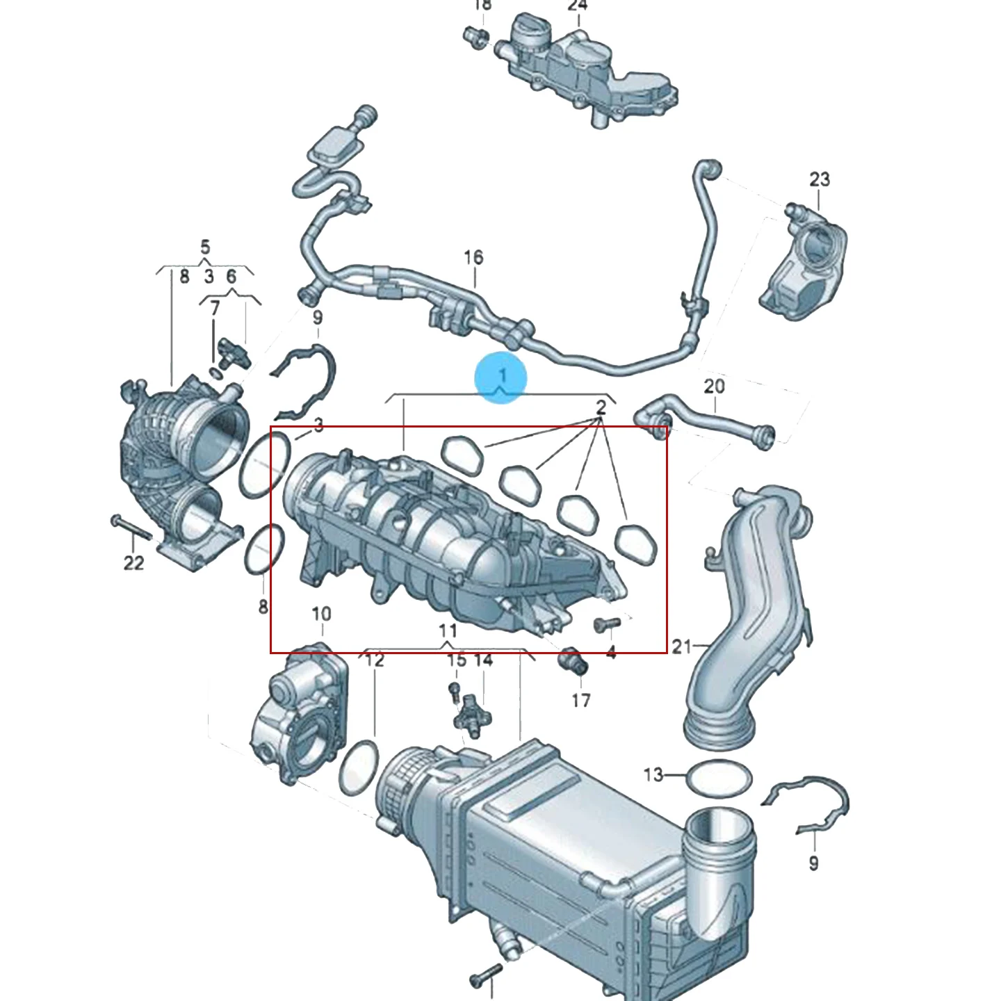 05E129709F 05E129709D Motoransaugkrümmer für EA211 1.5T für VW TRO Tiguan Passat B8 Golf Polo für Audi A1 A3 Q2 Q3 Leon TAI – Detail 1