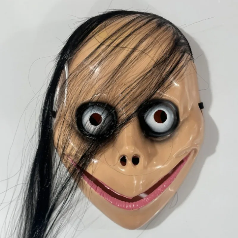 

New Arrival Halloween Horror with Long Hair Masks Funny Mask V-shaped Mouth Masks with Hair Female Ghost Mask Roleplay Mask