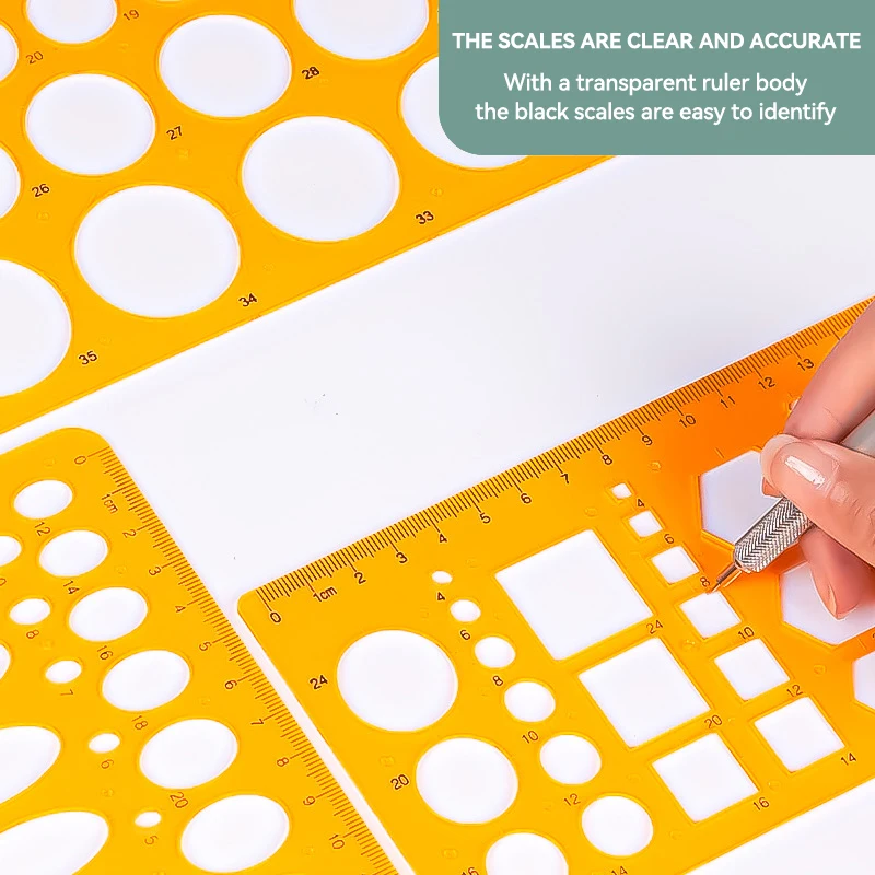 قالب مسطرة قياس مسطرة بيضاوية دائرية 1 مللي متر-51 مللي متر تصميم رسم منزلي متين أثاث مهندس معماري قالب صياغة حاكم #1