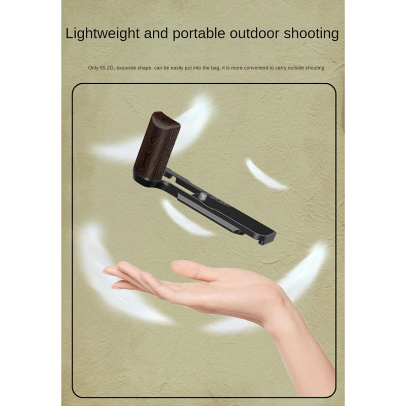 BNVN-Quick Release L Plate Wood Hand Grip L Holder For Fuji Fujifilm X100VI Camera Anti-Slip Handgrip Holder L Bracket