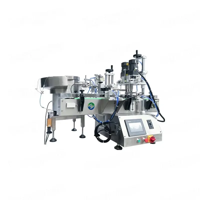 Tabletop Smart Automatic Bottles Capping Machine, Four Wheels Clamping Lid Capper HYXG-4CT