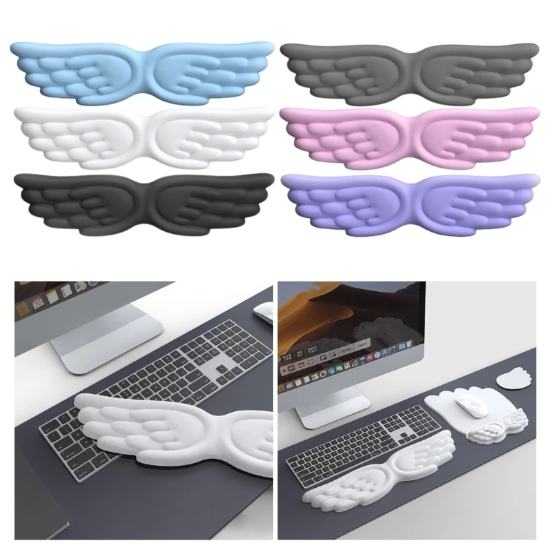 Mousepad Ergonomic Angel Keyboard Wrist Rest and Mouse Pad Set Reduce Wrist Pain  for Office and Gaming Use Dropship