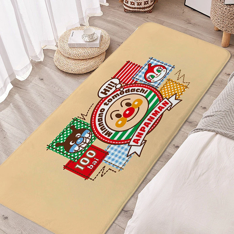 Carpet for Children's Room A-Anpanmans Cute Anime Rug Bedroom Hallway Living Room Foot Mat Anti Slip Soft Doormat Entrance Door