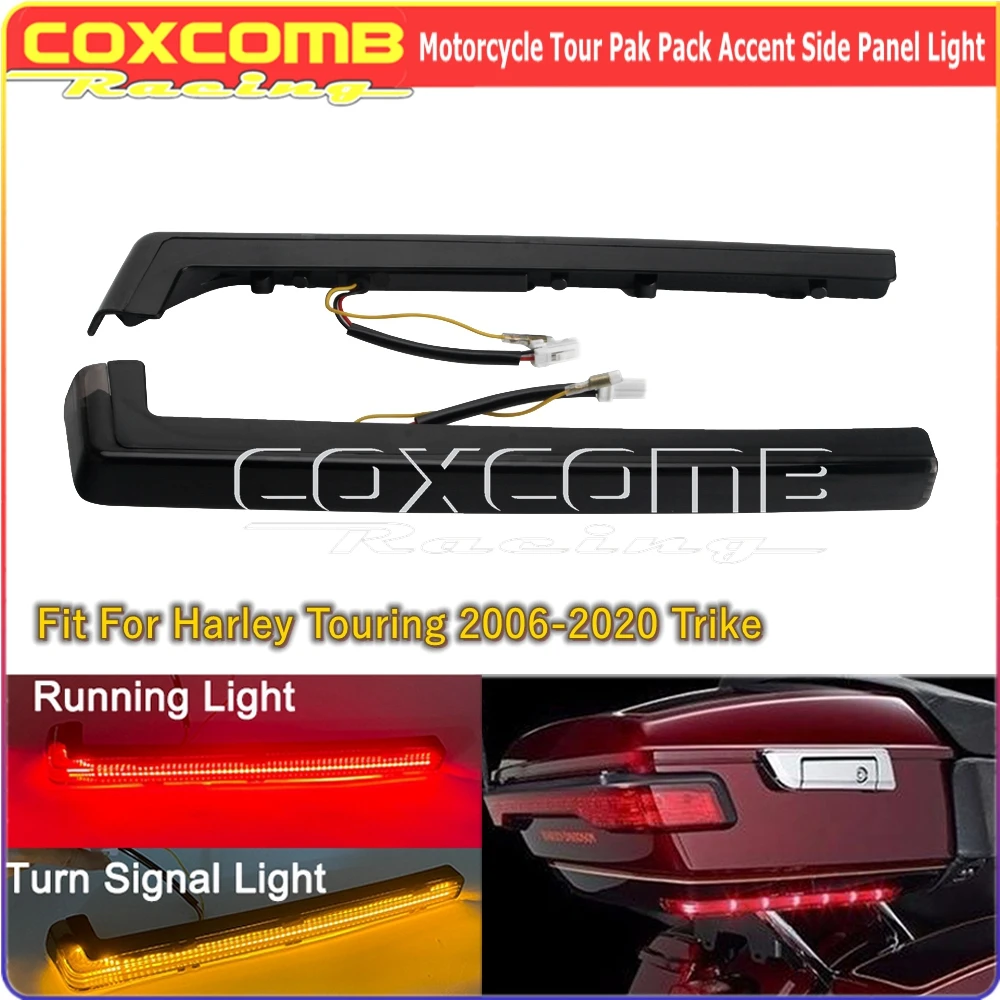

Motorcycle Tour Pack Accent Side Marker Lights LED Turn Signal Lamp For Harley Touring Road King Electra Glide Trike FLTRX 06-20
