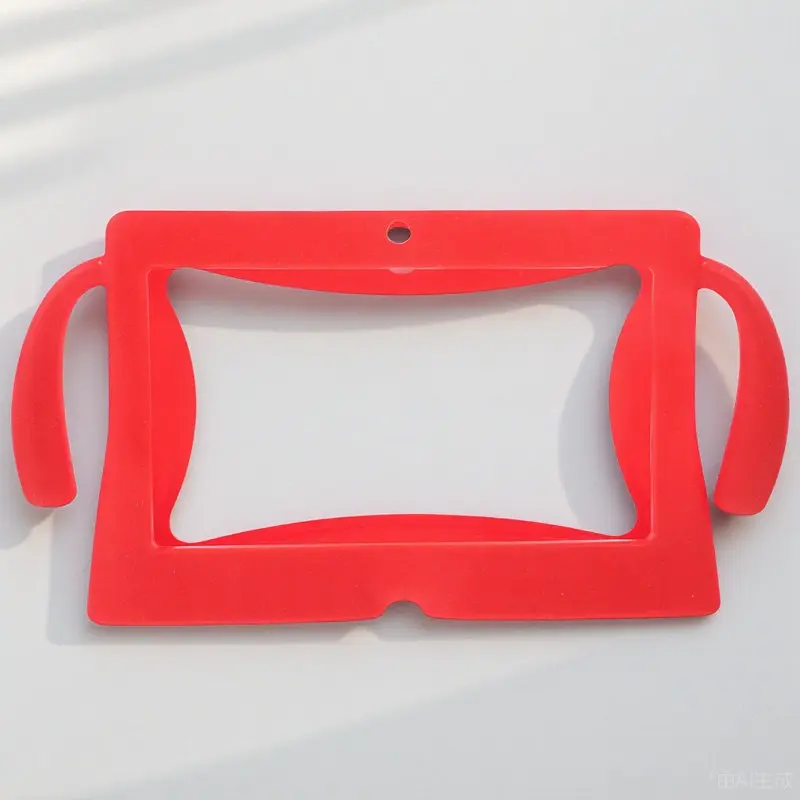 Capa de Silicone Vermelha Reforçada para Tablet Infantil Q88 de 7 Polegadas, Capa Protetora Grande com Alças Confortáveis, Resistente a Arranhões, Sujeira e Colisões