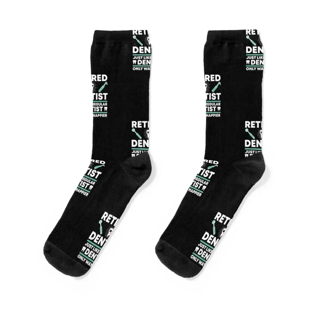 

Funny Happy Retired Dentist Socks funny sock Sports colored cartoon Luxury Woman Socks Men's