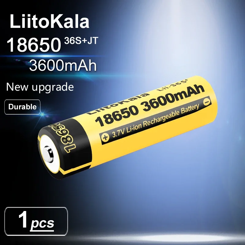 1pcs LiitoKala Lii-36S Pointed 3.7V 18650 3600mAh batteryrechargeable Li-ion battery for Led flashlight batery