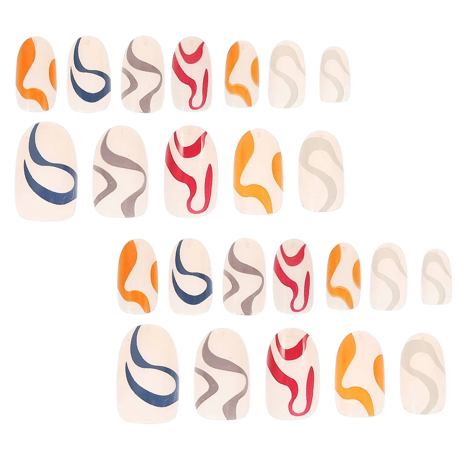 

1 Box Press on Nails Plastic Line Art Artificial Nails False Nail Tips for DIY Manicure Party Daily Use Plastic Nail