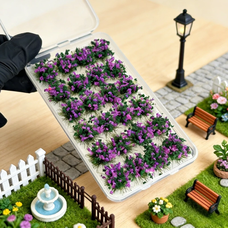 24pcs Realistic Mini Grass Clumps Dollhouse Micro Landscape Diy Garden Terrarium Diorama Building Model Landscape Accessories