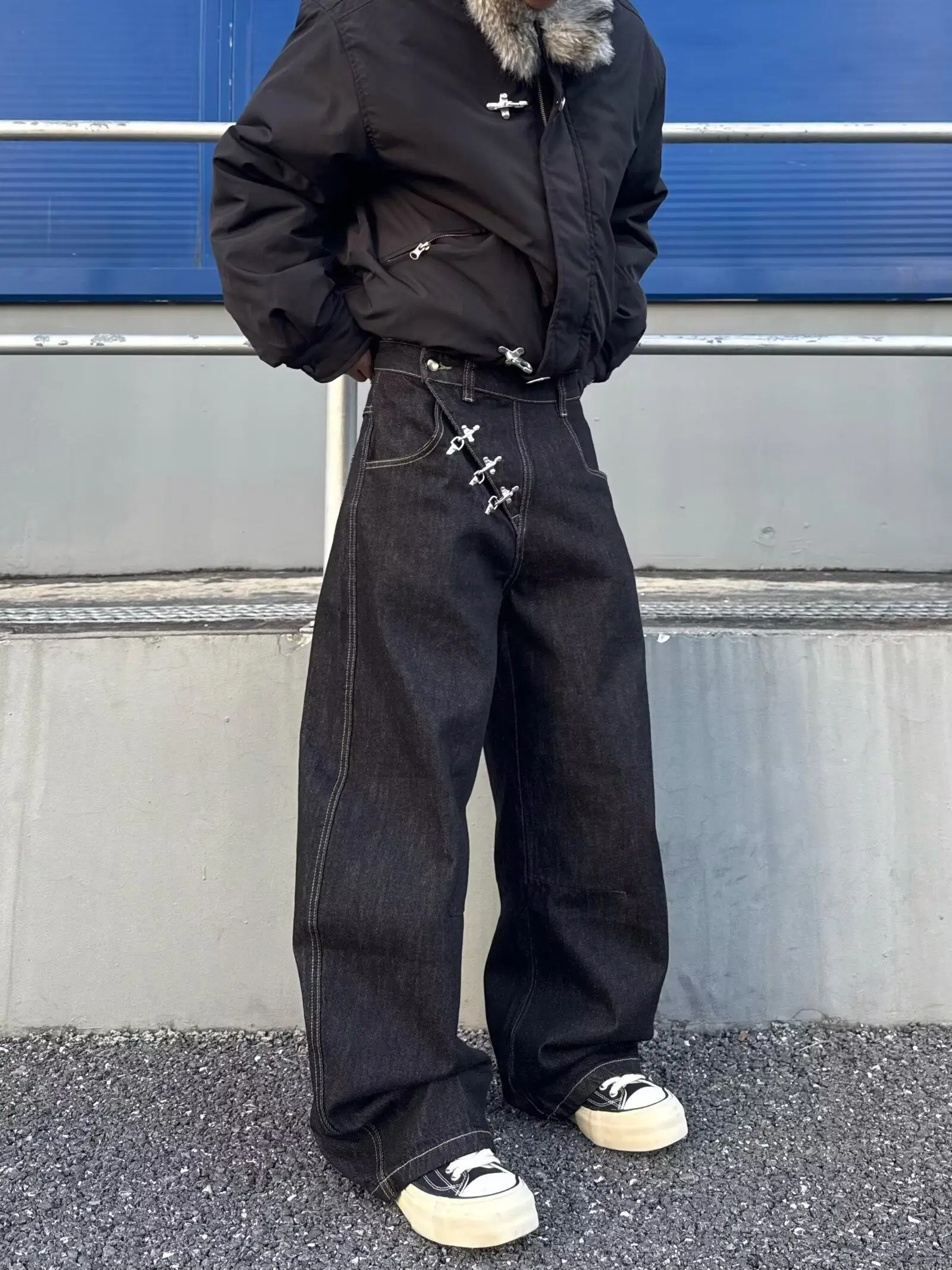 

Retro American High Street Loose Casual Jeans ex Street Sle Versatile Wide Leg Casual Pants Youth ular mid Waist