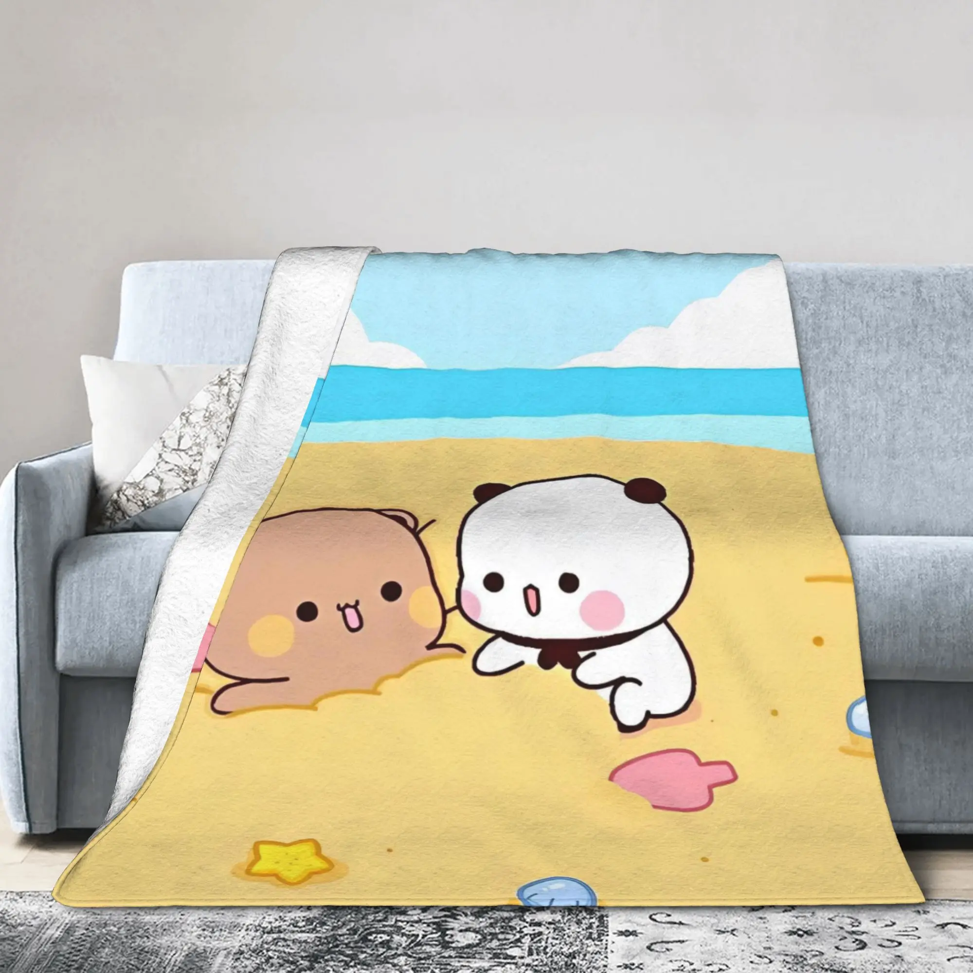 

Bear Cartoon Cute Bubu Dudu Blankets Fleece Spring Autumn Multi-function Lightweight Throw Blankets for Bed Travel Bedspreads
