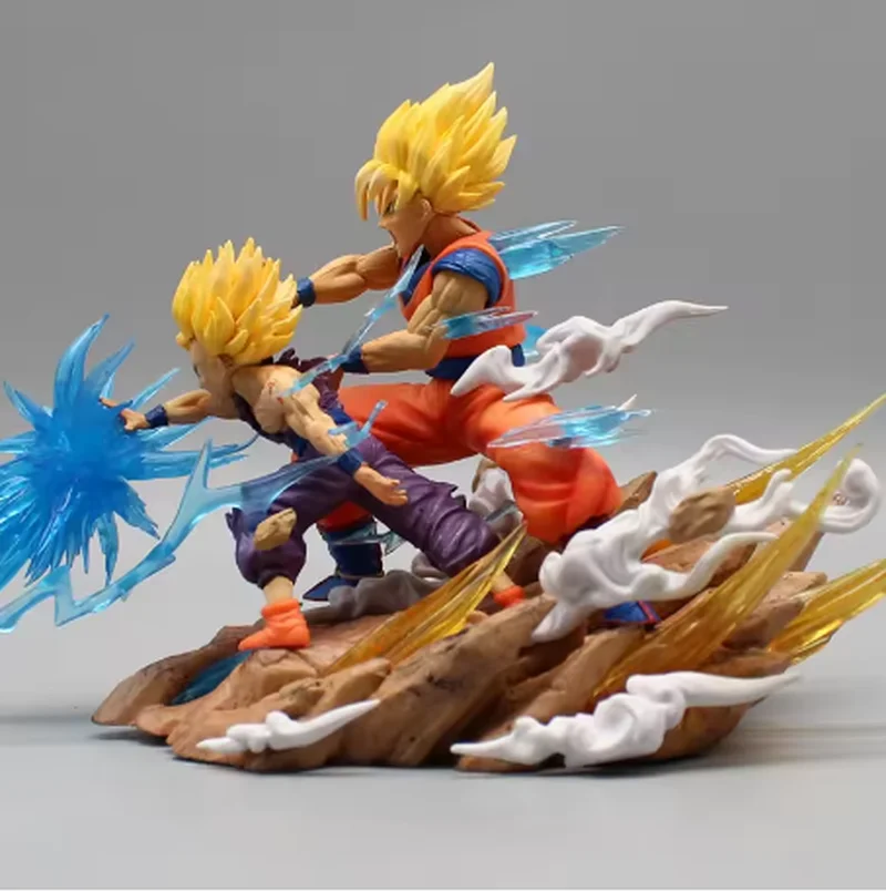 

Dragon Ball Z Son Goku & Gohan VS Cell Anime Action Figures PVC Statue Model Doll for Desk Collectible Decorations And Gifts