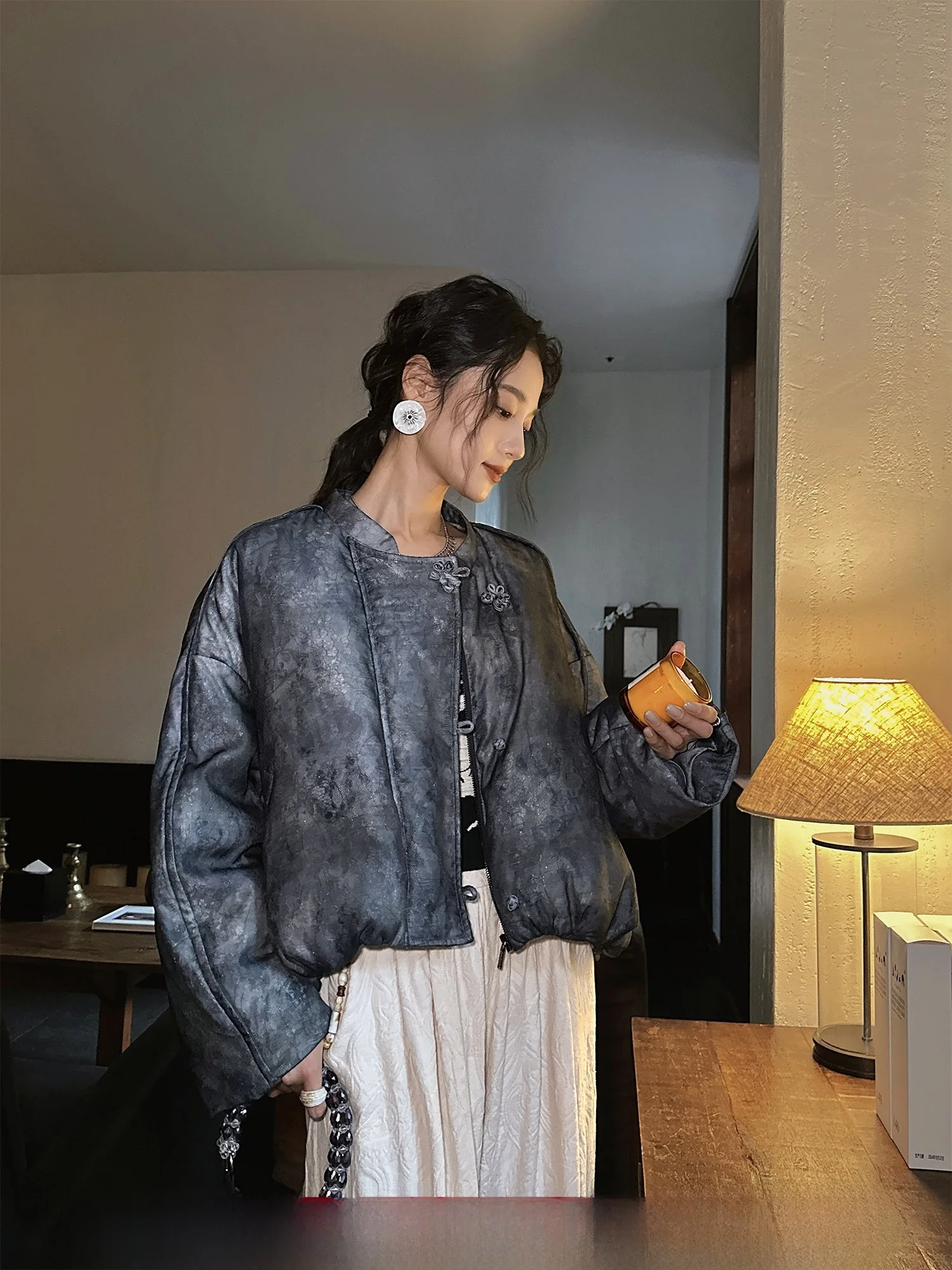 

Зимнее женское пальто Sanji Bla Flower с золотым кружевом и 90% белым пухом, корейский стиль, для повседневной носки