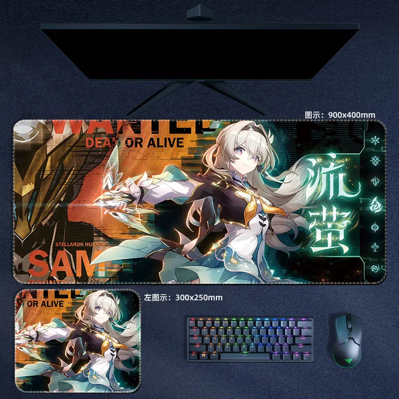 Honkai Firefly Mouse Pad Honkai Star Rail Large XXL Mousepad Computer Keyboard Padding Anime Gaming Accessories Desk Mat