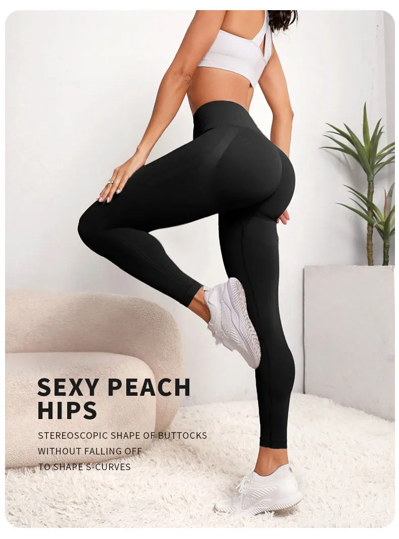 Damen-Leggings mit hoher Taille, Po-Lifting, Bauchkontrolle, Trainingshose, weich, dehnbar, bequem, für Yoga, Laufen, Sport – Detail 1