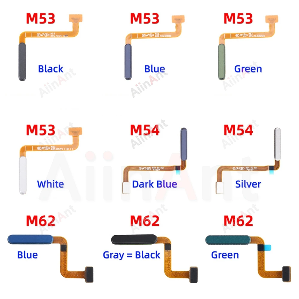 Home Power Back Button Touch ID Finger Scanner Fingerprint Sensor Flex Cable For Samsung Galaxy M53 M54 M62 4G 5G