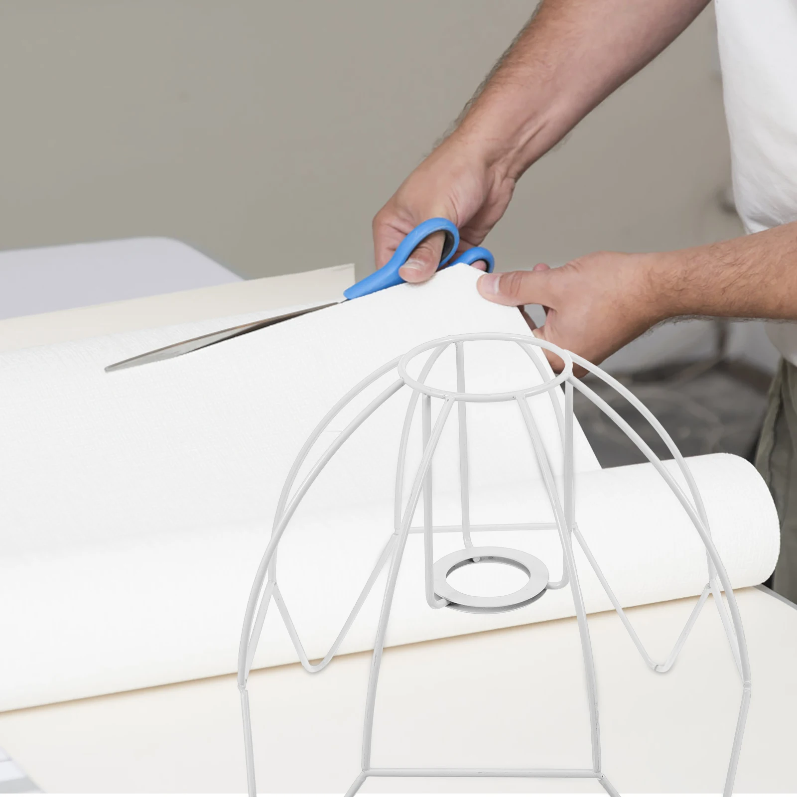 

Crystal Lampshade Frame E27 Socket Desk Table DIY Iron Base Sturdy Safe Decorative Light Shade Ring Metal Lamp Making Lampshade