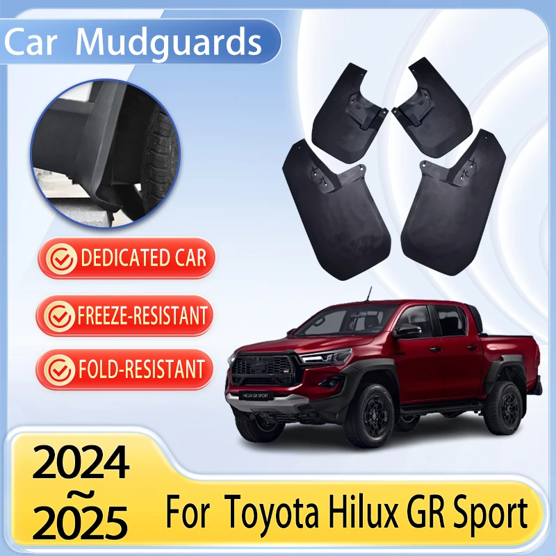 

Car Mudguard Parts For Toyota Hilux GR Sport 2024 2025 Car Mudflap Splash Proof Fender Car Flare Cover Guard Auto Mud Accessorie